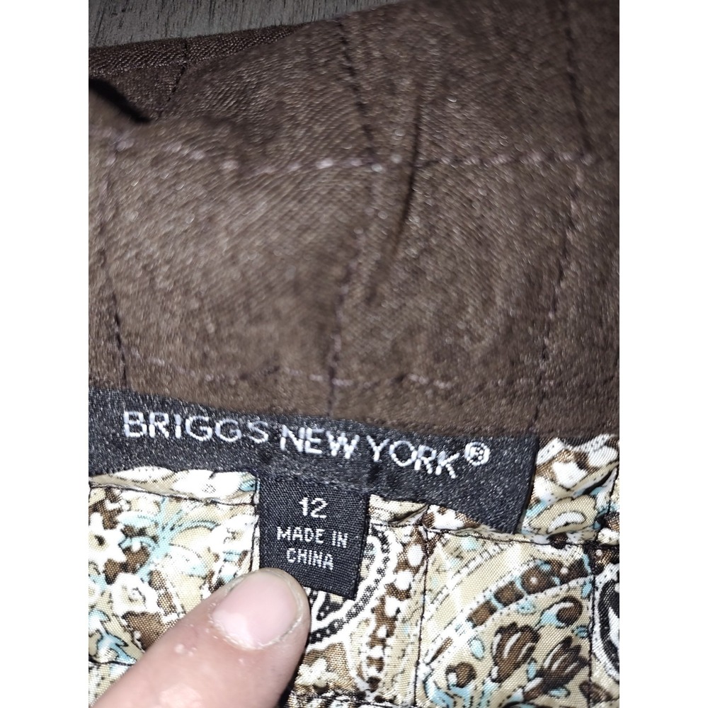 Briggs New York Woman's Brown quilted jacket,Snap Button,Size 12 - Picture 7 of 9